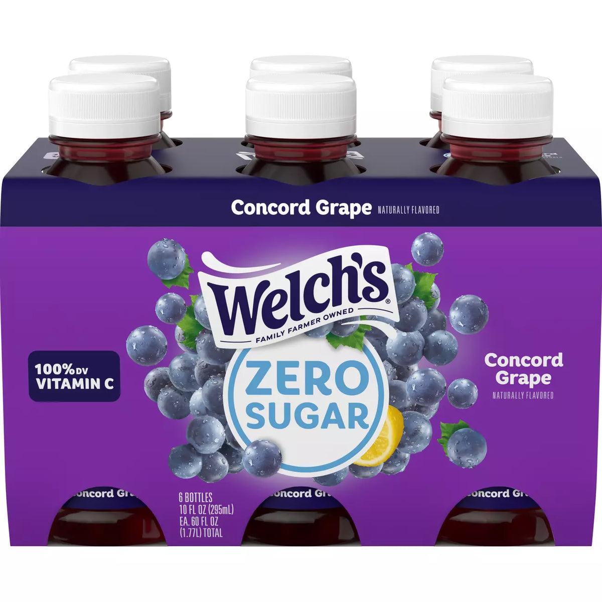 (S5-02) US- Beverage - Welchs - Zero Sugar - Concord Grape 10 fl oz (295ml) x 6 Bottles