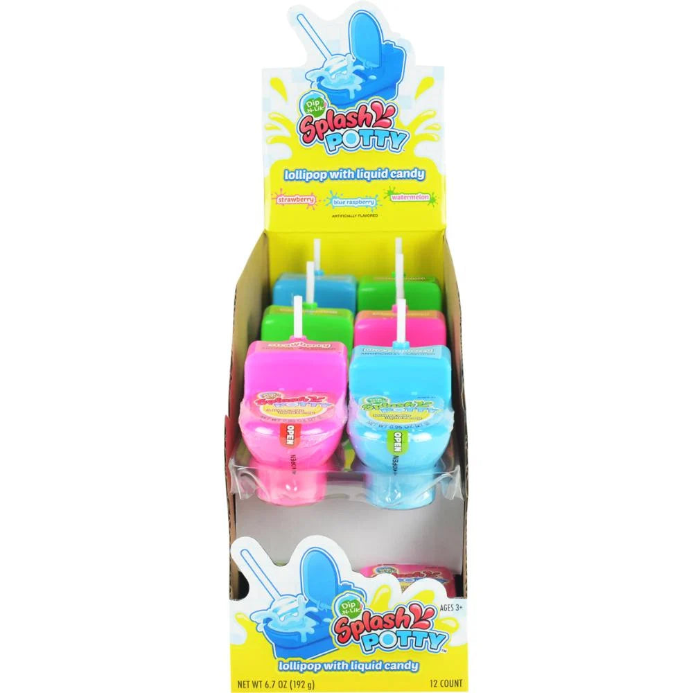 (S1-07) Box - CHINA - Koko Splash Potty Dip-N-Lik Pop with Liquid Candy  x 12 Units
