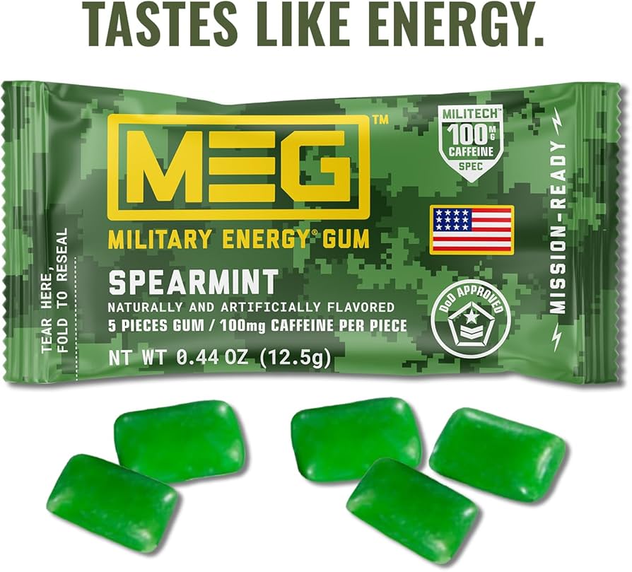 Variety Pack - 1 unit x CHowards Sugar Free Gum - Strawberry Bottles 63.8g (44PCS) , Military Energy Gum - Spearmint 0.44 oz (12.5g) and Military Energy Gum - Arctic Mint 0.44 oz (12.5g)