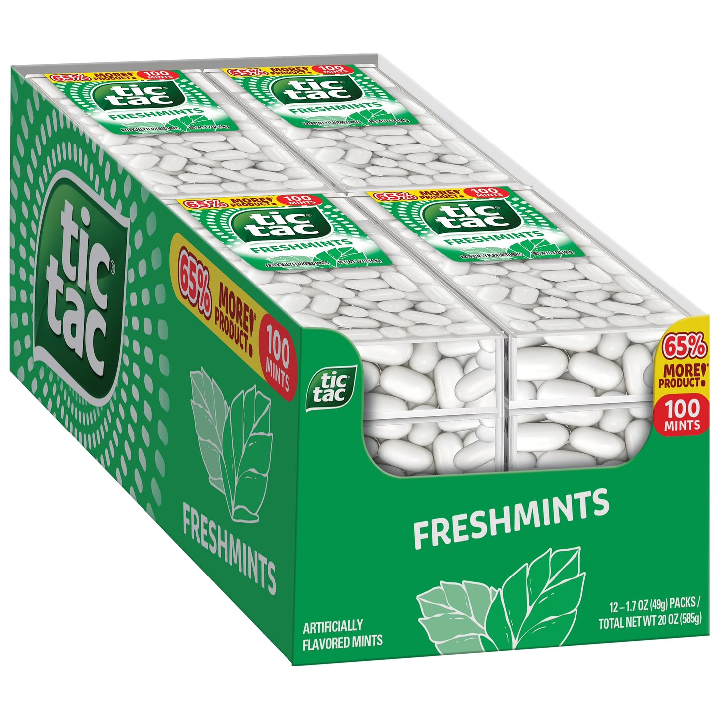 (S1-01) Box - Tic Tac - Freshmints 1.7oz(49g) x 12 Units - SugarMarket.ca