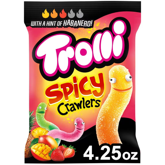 (S1-06) Trolli Peg Bag - Spicy Crawlers 4.25oz (120g) x 12 units