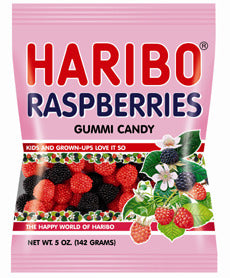 (S1-01) Box - TURKEY - Haribo Raspberries (Berries) 140g (5 oz x 12 units) - SugarMarket.ca