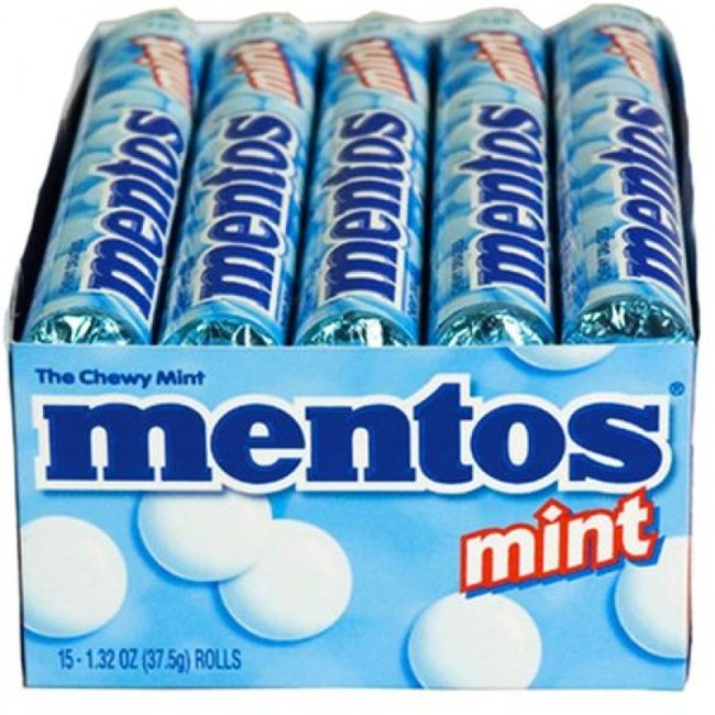 (S1-06) BOX - CHINA - Mentos Mint Roll 1.32 oz Roll 15 units