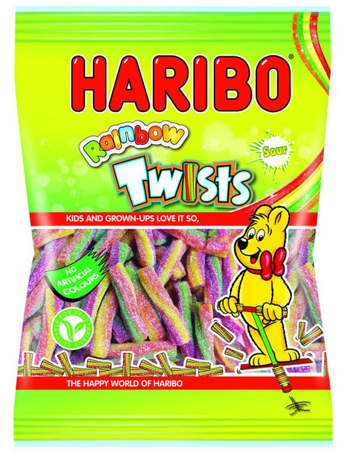 UK HARIBO RAINBOW TWISTS - SOUR 12 X 160G *NEW