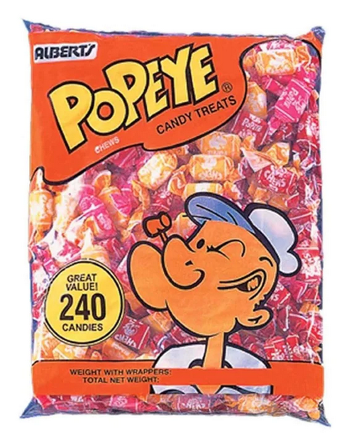 (S1-10) Albert Fruit Chews - Popeye Assorted 240 counts (598g) x 1 Bag