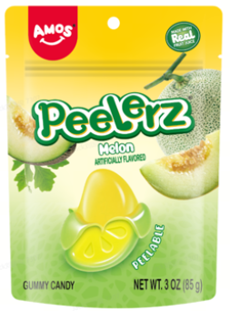 (S6-07) Amos Peelerz Gummy - Melon Peg 3oz (85g) x 24 Units