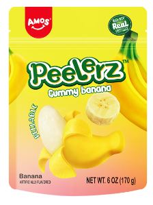 (S6-06) CHINA - Amos Peelerz Gummy Banana Sub Bag 6 oz (170 g) x 12 Units