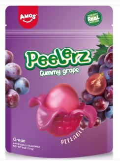(S6-06) CHINA - Amos Peelerz Gummy Sub Bag - Grape 6oz (170 g) x 12 Units