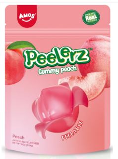 (S6-06) CHINA - Amos Peelerz Gummy Sub Bag - Peach 6oz (170 g) x 12 Units