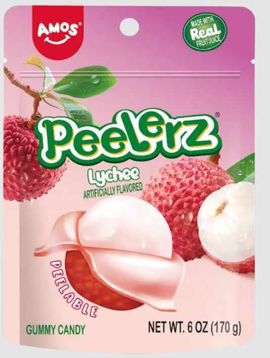 (S6-06) China - Amos Peelerz Gummy Sub Bag - Lychee 6oz(170g) x 12 Units