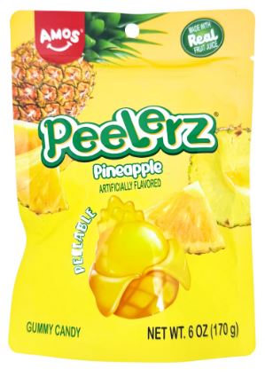 (S6-06) Amos Peelerz Gummy Sub Bag - Pineapple 6oz(170g) x 12 Units