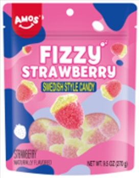 (S6-07) Amos Swedish Sub Bag - Fizzy Strawberry 9.5oz (269g) x 12 Units