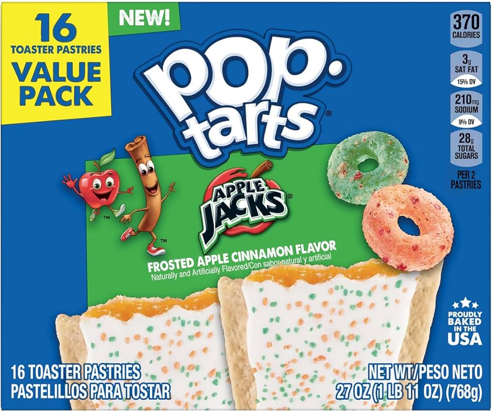 (S2-07) US - Pop Tarts - Apple Jack Frosted Apple Cinnamon (16 Toasters) 27oz (768g) x 1 Box (Boxes with minor damage due to shipping)