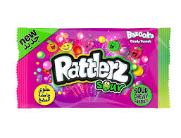 UK Bazooka Rattlerz Sour Chewy Candies - 40g x 24 units