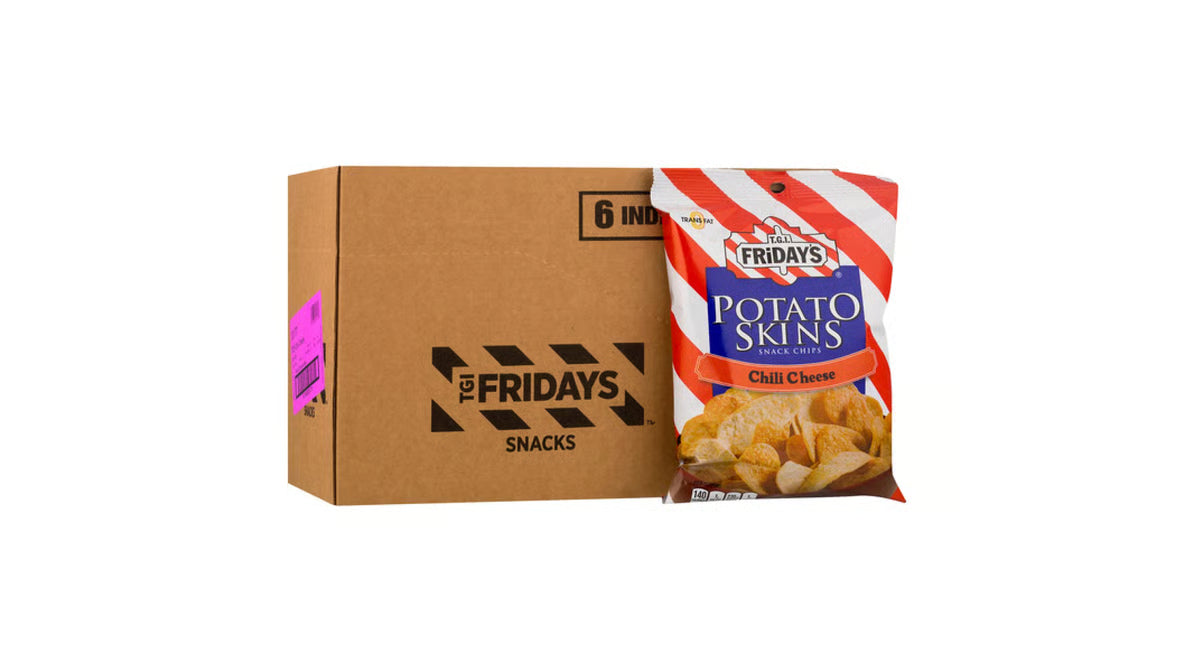 (S6-05) Box - US - Chips - TGI Fridays Chili Cheese Potato Skins 3oz (85g) x 6 bags (chips bags may be deflated during shipping) - SugarMarket.ca
