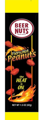 (S7-08) BEER NUTS Fiery Hot Peanut Snack Tube 1.5oz (43g) x 12 Units