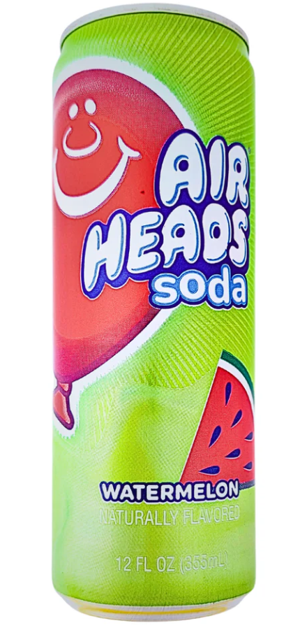 (S5-02) US - BEVERAGE - Airheads Sour Soda - WATERMELON 12oz (355ml) x 12 Units