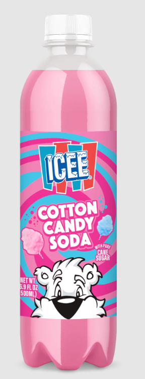 (S5-09) Beverage - Icee Soda - Cotton Candy 16.9 fl oz (500ml) x 12 Units