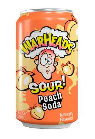 (S5-02) US - BEVERAGE - Warheads Sour Soda - PEACH 355ml x 12 Units