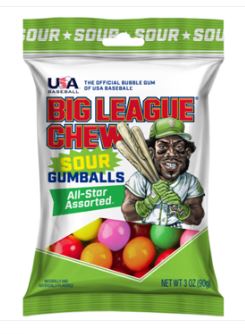 (S6-10) Bundle - US - Big League Chew Gumballs Sour Bag - 3oz (85g) x 2 Units