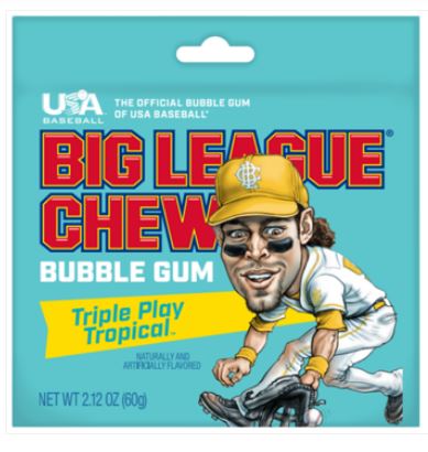 (S1-05) US - Big League Chew Triple Play Tropical - 2.12oz(60g) x 12 Units