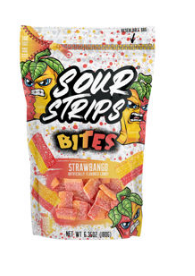 Box - Hershey SOUR STRIPS BITES Pouch - Strawbango 6.35oz (180g) X 10 Units - SugarMarket.ca