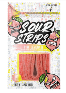 Box - Hershey SOUR STRIPS Peg Bag - Pink Lemonade 3.4oz (96g) X 12 Units - SugarMarket.ca