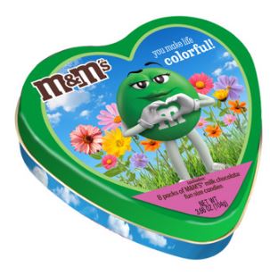 Box - Valentine - Frankford M&M Heart Tin 7" - 3.66oz x 6 Units - SugarMarket.ca