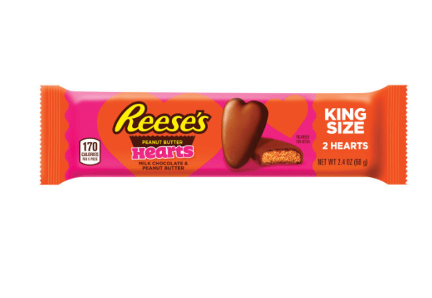 Box - Valentine - Reese Peanut Butter Heart - King Size 2.4oz (68g) x 24 units - SugarMarket.ca
