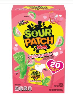 Box - Valentine - SOUR PATCH KIDS WATERMELON TREAT BOX - 9.87oz (280g) x 6 Units - SugarMarket.ca