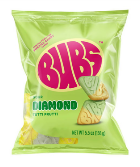 (S6-09) BUBS Peg Bag - Sour Diamond Tutti Fruitti 5.5oz(156g) x 8 Units