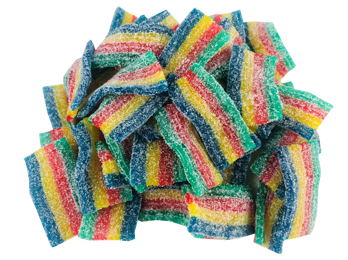 (S3-0) Bulk - Dorval Sour Power - Snax Quattro Rainbow Mini Belts 6.6 lb (3kg) x 1 Bag