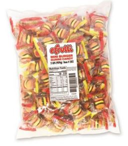 (S1-04) Spain - Bulk - efrutti Gummi Mini Burgers Individual Wrap - 2LB (101pcs) X 1 Bag