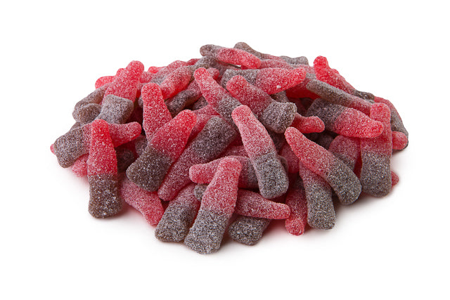 (S1-10) Bulk - Huer - Small Sour Cherry Cola Bottles x 1kg