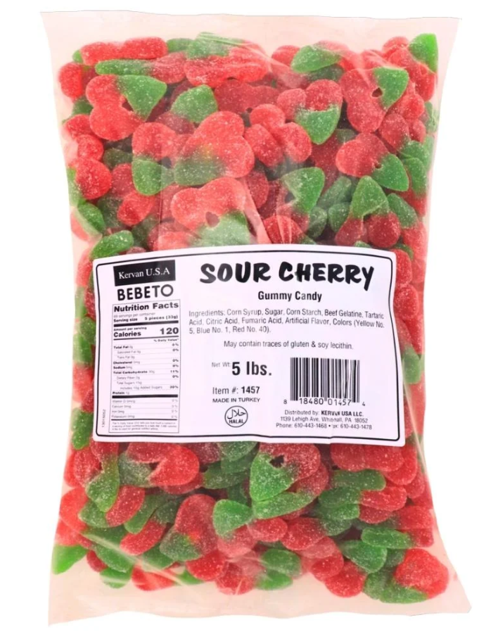 (S3-03) Bulk - Kervan Gummies - Sour Cherries 5lb (2.27kg) x 1 Bag
