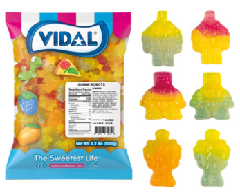 (S3-03) Bulk - Vidal Gummi Robots 2.2lbs (1KG) X 1 Bag