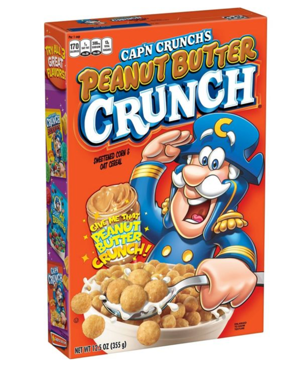 Cereal - Cap'n Crunch - Peanut Butter - ( 12.5oz 354g) x 1 Box (Boxes with minor damage due to shipping)