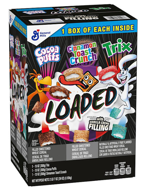 (S6-05) Cereal - Loaded Variety Pack - Trix (368g) + Cocoa Puffs (368g) + Cinnamon Toast Crunch (368g) x 1 Box of Each