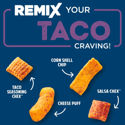 (S6-04) US - Chips - Chex Mix - Remix - Zesty Taco 4.25 OZ (127g) x 8 units (chips bags may deflated during shipping)