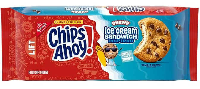 (S6-06) Us - Case - CHIPS AHOY - Chewy Ice Cream Sandwich - 9.9 oz (281g) x 12 units