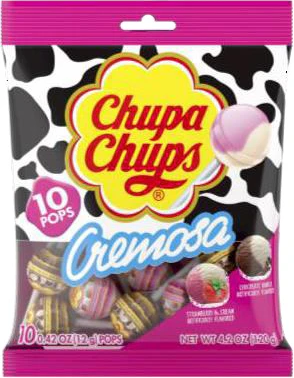 (S6-08) CHUPA CHUPS - CREMOSA (10 Pack) 4.2OZ (119 g) x 12 UNITS