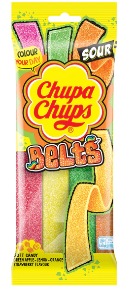 (S9-03) Chupa Chups - Sour Mixed Belts 90g x 18 Units