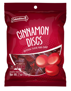 (S7-08) Colombina - Cinnamon Discs Peg Bag - 7oz (198g) x 12 Units