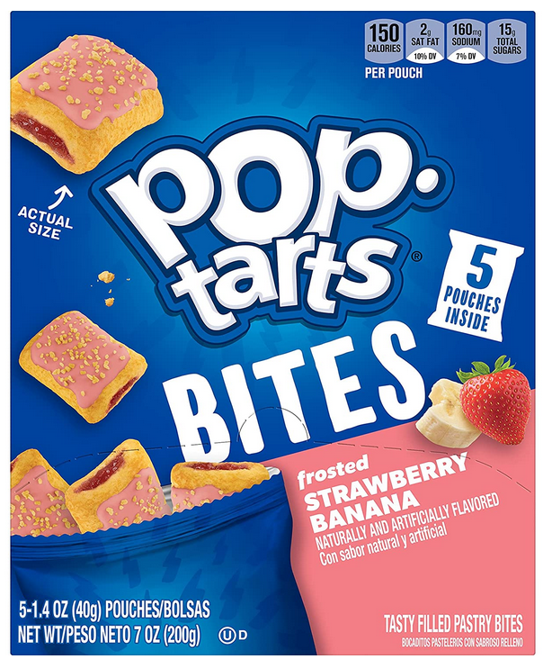 Cool - SINGLE - Pop Tarts Bites - Strawberry Banana (1.4oz (40g) x 5 pouches) 200g x 1 unit
