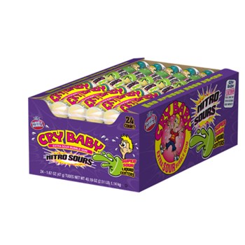 (S1-06) US- Cry Baby Nitro Sours Gumballs 9 Ball Tube x 24 units