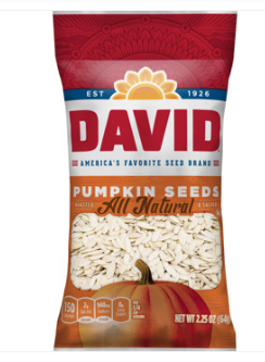 DAVID Original Pumpkin Seeds 2.25 oz (64g) x 12 Units