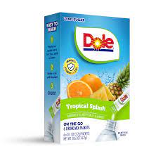 (S5-05) Drink Mix - CASE - Dole - Tropical Splash Zero Sugar (6 pockets) x 12 Boxes