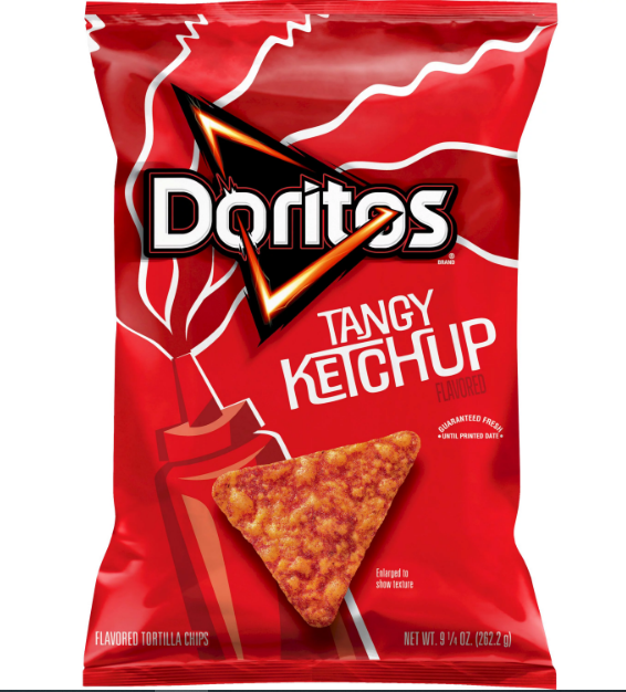 SINGLE - CHIPS - Doritos Tangy Ketchup 9.25oz (262g) x 1 Bag (chips bags may be deflated during shipping)