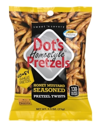(S6-06) US - Pretzels - Peg Bag - Dot's Pretzels - Honey Mustard Twists 2.5 oz (71g) x 12 units