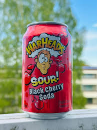 (S5-02) US - BEVERAGE - Warheads Sour Soda - BLACK CHERRY 355ml x 12 Units (Buyer is responsible if drinks may leak during shipping and weather)